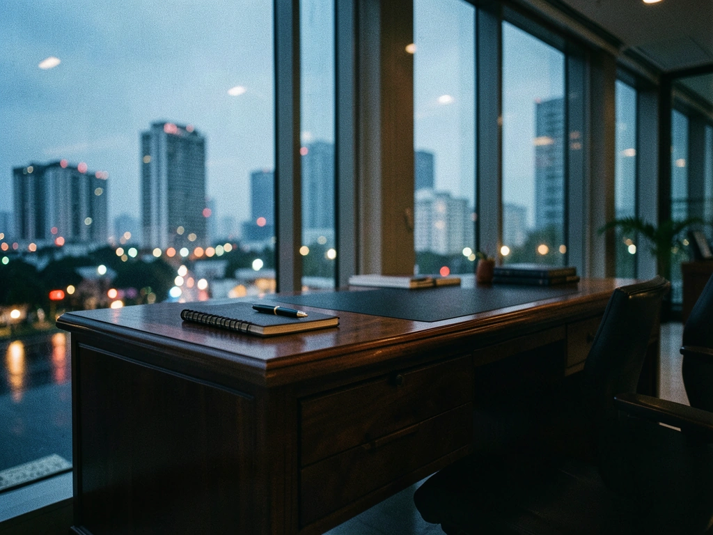 Jakarta cityscape at dusk